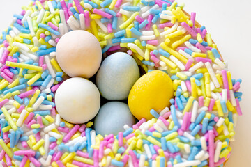 Wall Mural - A close up of a Easter Nest Dream Donut with Eggies