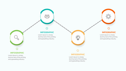 Wall Mural - Business data visualization. Process chart. Abstract elements of graph, diagram with 4 steps, options, parts or processes. Vector business template for presentation.