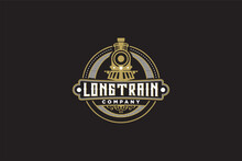 Old Long Train Vintage Logo Concept