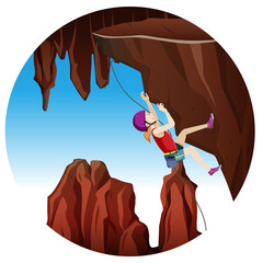 Sticker - Rock climbing badge isolated