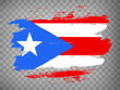 © katarinanh - Flag of Puerto Rico brush stroke background.  Flag Puerto Rico on transparent backrgound for your web site design, app, UI.  Stock vector. EPS10.