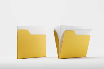 Poster - stack of files in clipboard isolated over white background