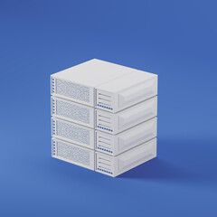 Poster - Server rack and information storage, cyberspace