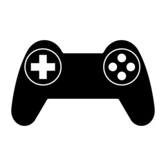 Console gaming gamepad icon, joystick gadget technology button vector illustration, play fun game