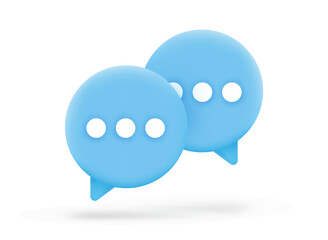 Poster - Dialog concept with speech bubbles isolated on white background. 3d illustration