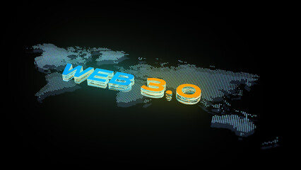 Aufkleber - web 3.0 background concept, technology digital of decentralized social network connection, 3d render