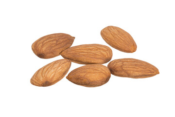 Poster - set of almond nuts isolated on white background