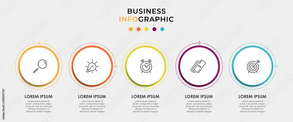 Vector Infographic circle label design business template with icons and ...