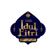 Poster - Idul fitri badge and sticker design template vector