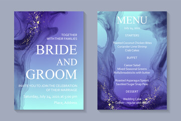Wall Mural - modern watercolor background or elegant card design for birthday invite or wedding or menu with abst