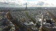 A drone view of the residential quarters in the center of Paris