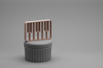 Poster - Beautiful abstract illustrations musical Piano Keys symbol icons on a column and wonderful background. 3d rendering illustration. Background pattern for design.
