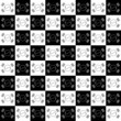 korean flag outline pattern. checkered black and white. vector illustration
