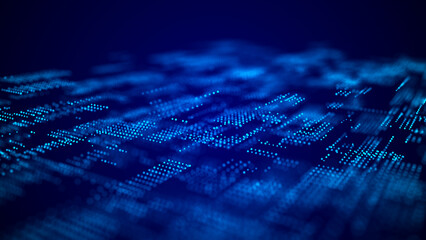 Poster - Abstract Digital Background Science Technology Networks Big Data Link 3D rendering.