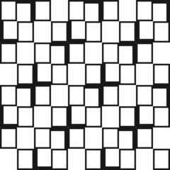 Poster - The white simple 3d tile sticks out a little in certain places, creating a three-dimensional effect. Vector 3d minimal pattern.