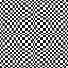 Poster - Convex vector pattern. Checkered cells in convex forms, fluttering canvas.