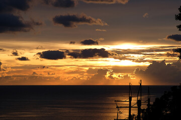 Poster - sunset over the sea, Sea ​​sunset pictures, sunset on the beach