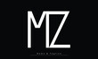 Alphabet letters Initials Monogram logo MZ , ZM