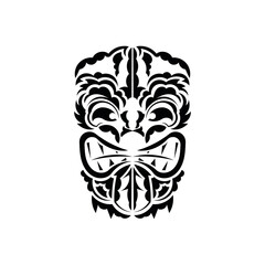 Wall Mural - Pattern mask. Black tattoo in the style of the ancient tribes. Simple style. Vector over white background.