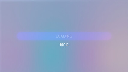 Aufkleber - Black and white background. Motion. Purple and blue loading that reports from zero to the end in abstraction.