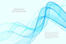 Smooth Abstract Wave Border Soft Blue Background. Flow Wave Blue.Vector Illustration