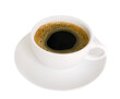 White cup of hot black coffee isolated on white background clipping path included