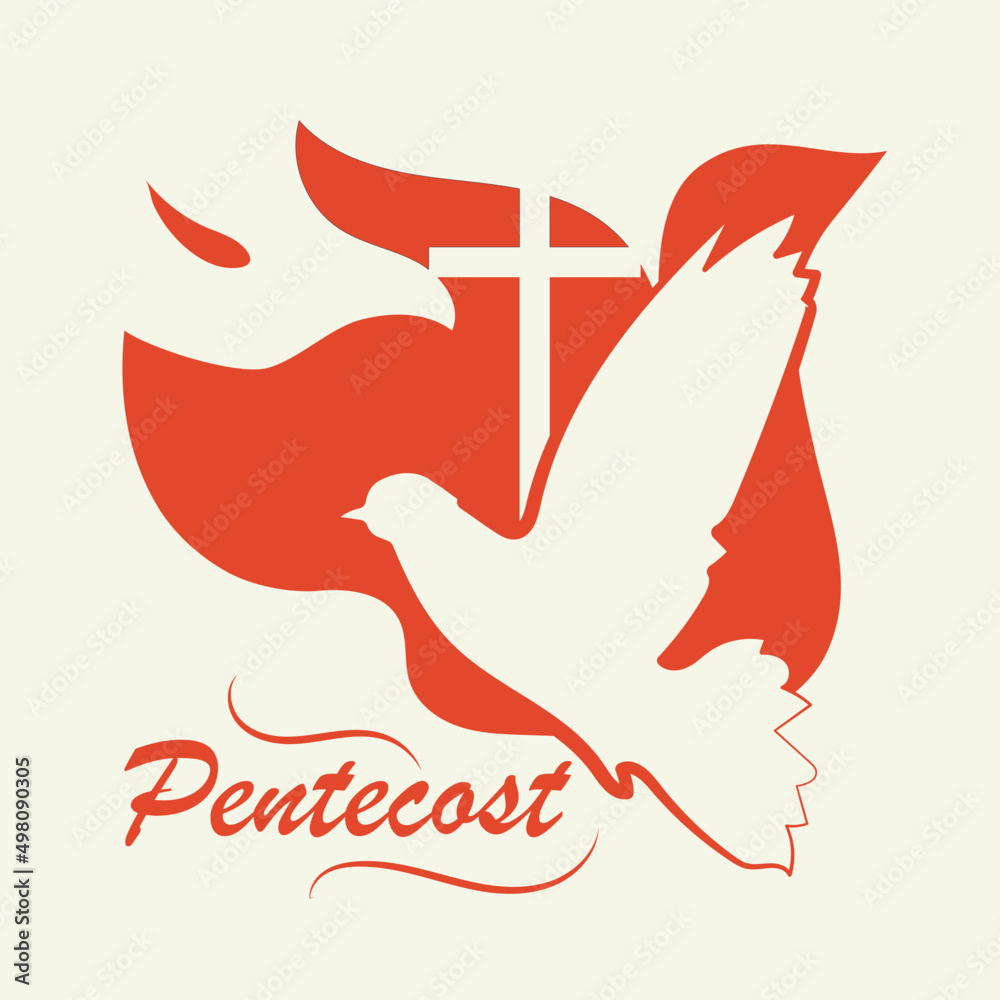 Pentecost Sunday catholic christian holiday Holy day spirit flame dove ...