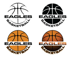 Wall Mural - eagles basketball team design is a sports team design which includes a basketball graphic and text a