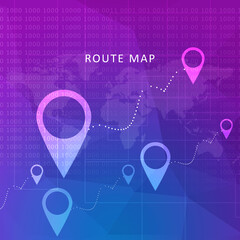 Poster - 2d rendering Red map pointer