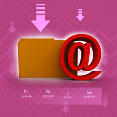 Poster - 3d rendering folder icon email
