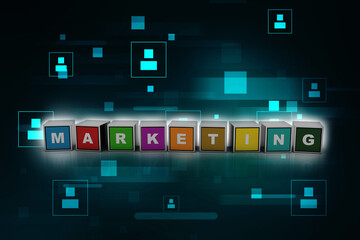 Poster - 3D Digital Abstract Business Networking background