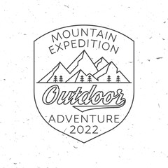 Wall Mural - mountain expedition badge. vector illustration. concept for shirt or logo, print, stamp or tee. vint