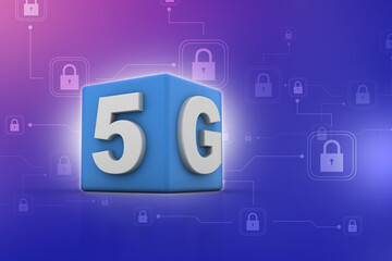 Poster - 3d rendering 5G Network 5G Connection

