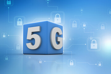 Poster - 3d rendering 5G Network 5G Connection
