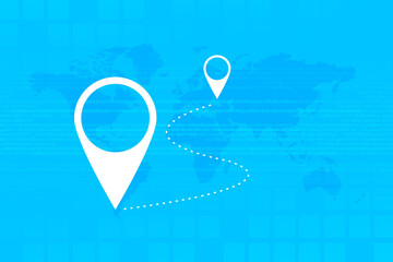 Fototapete - 2d rendering Red map pointer
