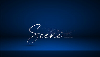 Wall Mural - shining spotlights and empty scene. glittering abstract background.
