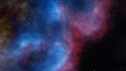 deep space nebula with stars. bright and vibrant multicolor starfield infinite space outer space bac