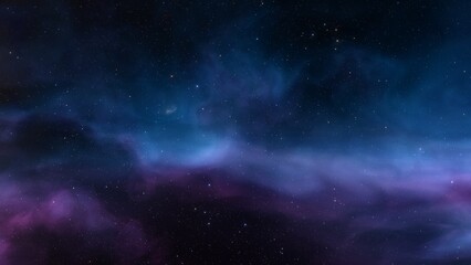 Wall Mural - nebula gas cloud in deep outer space, science fiction illustrarion, colorful space background with stars 3d render