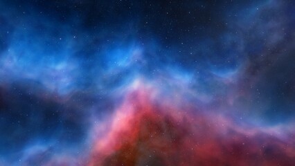 Wall Mural - nebula gas cloud in deep outer space, science fiction illustrarion, colorful space background with s