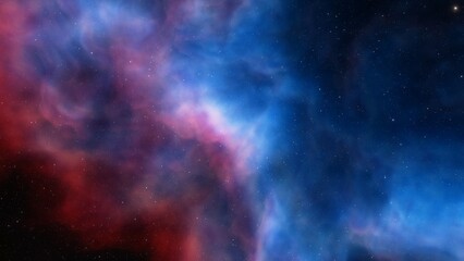 Wall Mural - nebula gas cloud in deep outer space, science fiction illustrarion, colorful space background with s