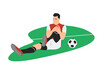 Injured Soccer Player Sprained Knee Vector Illustration
