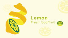 lemon fruit, peels skin, vector