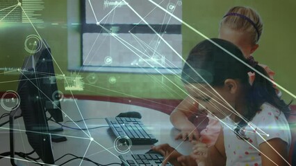 Poster - Animation of network of connections over diverse schoolchildren using computers