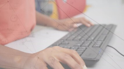 Poster - Animation of network of connections over hands using computer