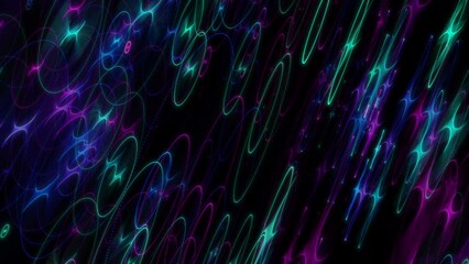 Wall Mural - seamless looping video of random multi color spirals appear, slowly orbit, then dissolve.