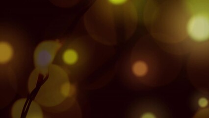 Poster - Animation of orange spots of light over dark background