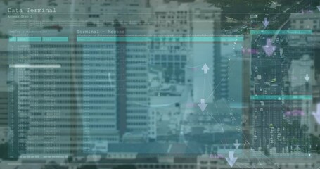 Poster - Animation of data processing over cityscape