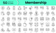 Set of membership icons. Line art style icons bundle. vector illustration