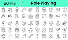 Set Of Role Playing Icons. Line Art Style Icons Bundle. Vector Illustration