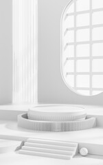 Wall Mural - Creative drawing of 3D simulation scene product stand